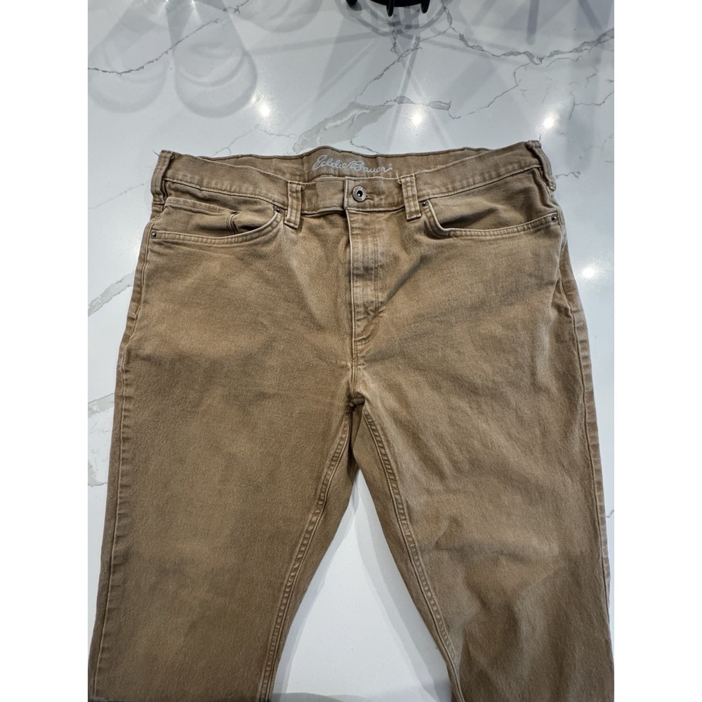 Eddie Bauer Jeans Mens 38x30 Brown Denim Straight Leg Fit Specially Dyed Pants